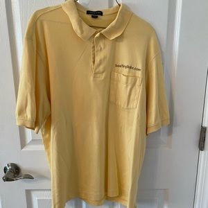 Yellow lands end collared polo pocket large